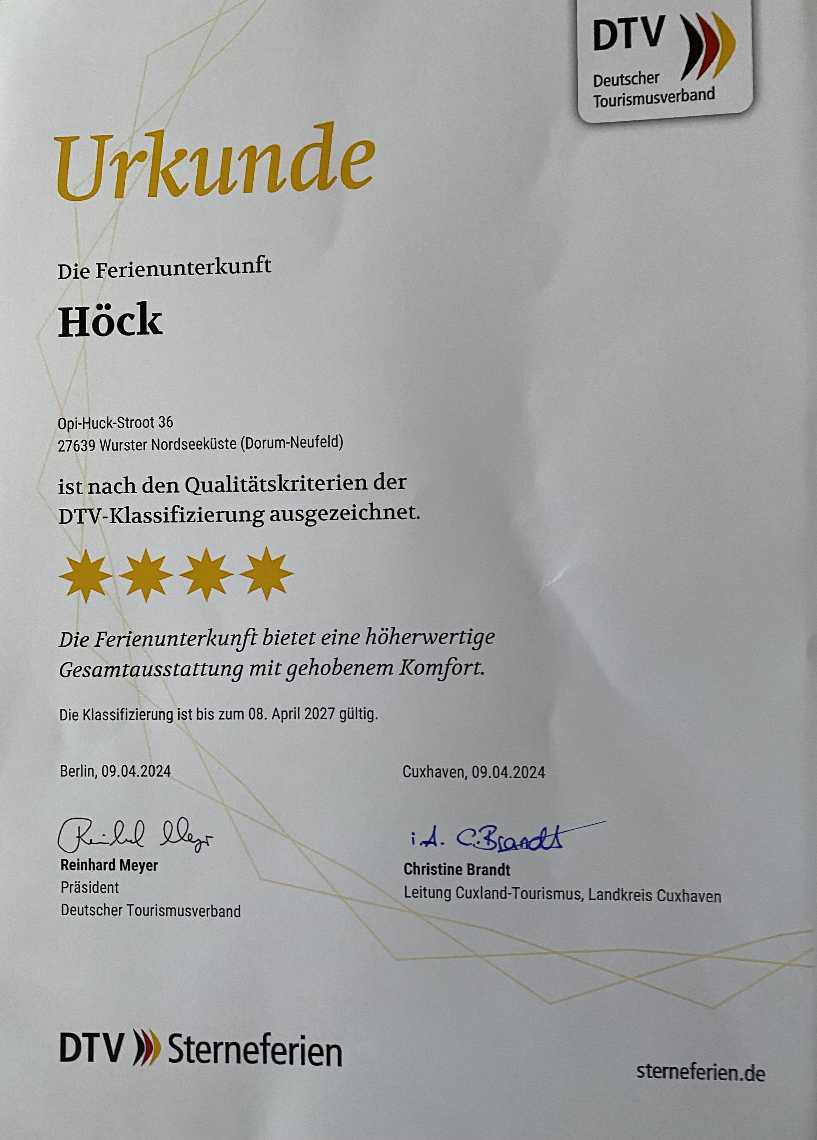 DTV-Urkunde
